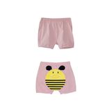 Lovetti Pudra Pembe Kız Çocuk Arı Baskılı Şort - 9 - 12 Ay