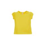 LOVETTI Sarı Basic Kız Bebek Çıtçıtlı Sıfır Yaka Karpuz Kol Tişört