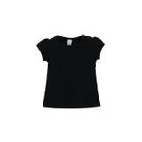 LOVETTI Siyah Basic Kız Bebek Çıtçıtlı Sıfır Yaka Karpuz Kol Tişört