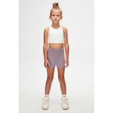 Lovetti Soft Lila Kız Çocuk Cepsiz Basıc Şort - 6 Yaş - Orta Lila