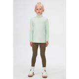 LOVETTI Soft Yeşil Basic Kışlık Tam Balıkçı Yaka Uzun Kollu Kız Çocuk Tişört
