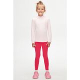 LOVETTI Uçuk Pembe Basic Kışlık Yarım Balıkçı Yaka Uzun Kollu Kız Çocuk Tişört