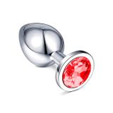 LOVEX Amatör Seviye First Anal Plug Sex Yeni Başlayanlar için 7 cm Küçük Boy Paslanmaz Çelik Small Anal Plug Kırmızı Taşlı Metal Anal Gevşetici Alıştırıcı Genişletici Ufak Butt Plug Tıkaç Gizli Kargo