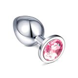 LOVEX® Anal Sex Butt Plug 7 cm Paslanmaz Çelik Metal Anal Tıkaç Small Anal Plug Başlangıç Seviyesi Krom Kaplama Pembe Mücevher Taşlı Tasarım 50gr Hafif & Dengeli Yapı Yetişkin Fantezi Seks Oyuncakları