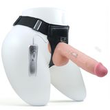 LOVEX® Belden Bağlamalılar 22.5cm Strapon Kemerli Titreşimli Vibratör Gerçekçi Büyük ve Kalın Vantuzlu Dildo Kadın Erkek Uniseks Kullanıma Uygun Belden Bağlamalı Realistik Penis Fantezi Oyuncakları