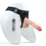 LOVEX® Kemerli Vibratör 20 Cm Titreşimli Vibratörler Testisli Gerçekçi Ten Dokusunda Realistic Belden Bağlama Kemeri Kadın ve Erkekler için Gerçekçi Yapay Protez Penis Vantuzlu Dildolar Strapon Dildo