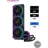 Loving Cool Yk Serisi Intel / Amd Destekli Rgb Fanlı Infinite Panel Cpu Işlemci 360MM Sıvı Soğutma Sistemi Beyaz - Siyah