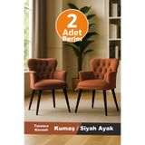 LOVİSSE HOME 2 Adet Turuncu Berjer Tekli Koltuk – Ofis / Salon - Bekleme koltuğu, Cafe , Çay seti
