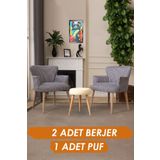 Lovısse Home Berjer Set Tekli Koltuk Balkon, Ofis, Bekleme, Guzellik Merkezi, Cay Seti, Sandalye,Puf