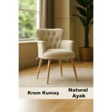 LOVİSSE HOME Krem, Natural Diva Berjer Tekli Koltuk Ev, Ofis– Bekleme koltuğu, Otel, cafe, Lobi