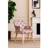 Lovısse Home Patchwork Otantik Berjer Etnik Retro Tekli Koltuk Balkon, Ofis, Bekleme, Guzellik Merkezi, Cay Seti