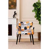 Lovısse Home Siyah Ayak Patchwork Desen Berjer Tekli Koltuk Balkon, Ofis, Bekleme, Guzellik Merkezi, Cay Seti