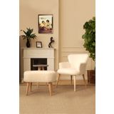 Lovısse Home Teddy Berjer + Puf Set Tekli Koltuk Balkon, Ofis, Bekleme, Guzellik Merkezi, Cay Seti