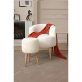 Lovısse Home Teddy Berjer Ve Puf Set Tekli Koltuk Balkon, Ofis, Bekleme, Guzellik Merkezi, Cay Seti