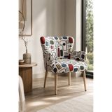 LOVİSSE HOME Umay Desenli Berjer Tekli Koltuk Balkon, Ofis, Bekleme, Güzellik Merkezi, Çay Seti