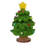 Lovmeety Tığ işi Noel ağacı, el yapımı tığ ağacı kış masa tığ işi noel ağacı ahşap tabanlı tığ işi noel ağacı dükkanlar için tatil ev ofis dekoru