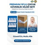 Lovyco 10 Adet Bebek Çocuk Güvenlik Dolap ve Çekmece Kilidi Çok Amaçlı Çocuk Kilit