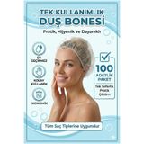 LOVYCO 100 Adet Tek Kullanımlık Şeffaf Duş Bonesi - Lastikli Su Geçirmez Pratik Banyo ve Saç Boya Bonesi