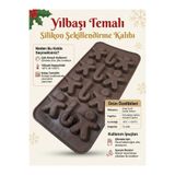LOVYCO 12'li Gingerbread Kurabiye Adam ve Baston Şeker Figürlü Silikon Çikolata, Jelibon ve Mum Kalıbı