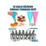 LOVYCO 13 Parça Silikon Takım Krema Sıkma Torbası Pasta Krema Torbası Kek Süsleme