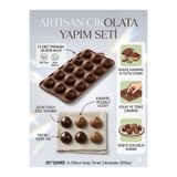 LOVYCO 15 Bölmeli Premium Silikon Çikolata Kalıbı - Girdap Desenli Pralin, Trüf ve Şeker Kalıbı