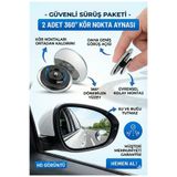 LOVYCO 2 Adet 360° Ayarlanabilir Kör Nokta Aynası - Geniş Açılı Park Yardımcısı - Tüm Araçlara Uyumlu