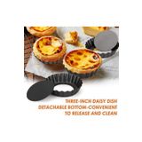 LOVYCO 6 adet Yumurta Tart Kalıpları,10 CM Mini Tart Tavaları Çıkarılabilir Taban,Cupcake Kek Muffin