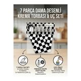 LOVYCO 7 Parça Profesyonel Pasta Süsleme Seti - 5 Çelik Duy Ucu + Adaptör + Yıkanabilir Krema Torbası