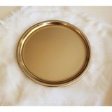 Lovyco Gold Tepsi Altın Renk,yuvarlak Metal Tepsi 23 cm