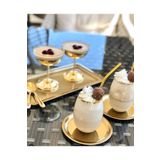 LOVYCO Gold Yuvarlak Sunum Tepsi Altın Renk Metal Tepsi 12 Cm,%100 Titanyum Kaplama 6 Adet