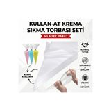 Lovyco Kullan At Krema Sıkma Torbası Seti - 50 Adet ( 1 Paket )