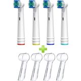 Lovyco Oral-B Için Yedek Diş Fırçası Kafaları, Oral B Braun Elektrikli Diş Fırçası Ve Şarjlı Diş Fırçası 4 Adet Başlık+ 4 Kapak