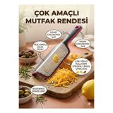 LOVYCO Profesyonel Paslanmaz Çelik Mutfak Rendesi & Zester,Peynir, Limon, Sarımsak Kaymaz Saplı Keskin