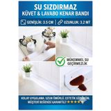 LOVYCO Su Sızdırmaz Geçirmez Bant Lavabo Küvet Kenar Bandı Küvet Duş Bant 3.5 Cm Genişik,3.2 Mt Uzunluk
