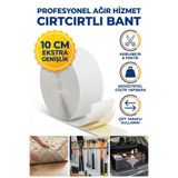 LOVYCO Yapışkanlı Beyaz Cırt Cırtlı Bant, 1 Mt Amerikan Fermuarı, 10 Cm Genişlik Kuvvetli Cırt Bant