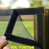 Lovyco Yapışkanlı Cırt Bantlı Yedek Tül Sineklik 2 cm Genişlik Siyah Renk Yırtılmaya Dayanıklı - 9 MT