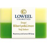 Loweel Arındırıcı Doğal Biberiye ve Limon Kabuğu Sabunu | Yağ Dengeleyici – 120 gr - Yeşil & Beyaz