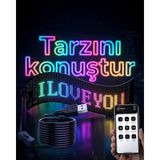 Lowell Home 16X96 LED Yazı Paneli 60 cm Esnek Rgb Işıklı Programlanabilir Ekran - LO0029-5YYGH2 - Çok Renkli