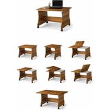 Lowell Home Ceviz Modüler Tekerlekli Çalışma Masası – 120X95X65 cm – Demonte RSYT-LWL34 - standart - Ahşap