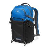Lowepro LP37259-PWW Photo Active Outdoor fotoğraf sırt çantası (QuickShelf tek parça, 12 inç dizüstü bilgisayar/iPad/ 2 l içecek torbası, Sony, Canon, Nikon, Gimbals, Dron, DJI, Osmo, Mavic) CSC için, mavi/siyah