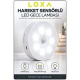 LOXA Hareket Sensörlü Şarjlı LED Gece Lambası, USB Manyetik Dolap Koridor Merdiven Aydınlatma