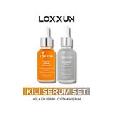LOXXUN 2li Set Kırışıklık Karşıtı Kolajen Serum & Vitamin C Serum Yaşlanma Karşıtı, Dolgunlaştırıcı, Sarkma