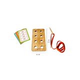 Loyameri Kidsshop AHŞAP İP GEÇİRME TABLASI/ İNCE MOTOR GELŞ. ETKİNLİĞİ/ OKULÖNCESİ AKTİVİTE