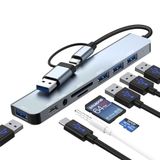 Loydia USB C Hub, 8'i 1 arada USB Hub 3.0 Çok Portlu Adaptör, USB 3.0 Bağlantı Noktaları, SD/TF Kart Okuyucu, USB-C ve 3 x USB 2.0 Veri Bağlantı Noktaları, 3,5 mm Ses Bağlantı Noktaları, MacBook Air