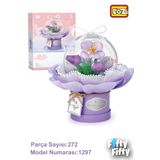 Loz FFLZ-1297 Ledli Mor Dekoratif ve Koleksiyonluk Çiçek Buketi 272 Parça Yapım Seti
