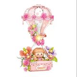 LOZ Ledli Uçan Balon Serisi: Pembe Çiçekli Kız | 789 Parça Mikro Bloklar | 15+ Yaş | Balon Maketi
