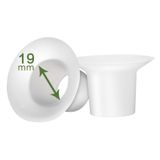 LOZAEVE Spectra S1 S2 için 19 mm Silikon Flanş Uçları, Medela Göğüs Pompası Kalkanları, Serbest Stil, Harmony, Sonata 24 mm Elastik Ucu Tünelini 19 mm'ye Kadar Azaltır Freemie 25 mm Kaplara da Uygundur; 2 adet/her biri