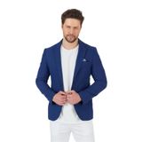 Lozan Erkek Koyu Lacivert Keten Karışımlı Slim Fit İlkbahar-Yazlık Spor Blazer Ceket Koyu Lacivert 52