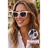 Lozzo Kadın UV400 Beyaz Çerçeve Degrade Cam Güneş Gözlüğü 23014 C2Y