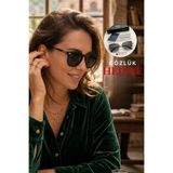Lozzo Kadın UV400 Siyah Oval Güneş Gözlüğü Metal Oksit Sap WP25-37C2- GÖZLÜK HEDİYE